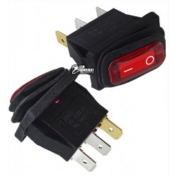 Выключатель влагозащищенный узкий, красный