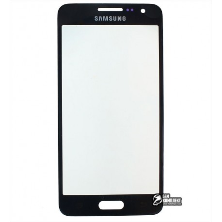 Скло корпусу для Samsung A300F Galaxy A3, A300FU Galaxy A3, A300H Galaxy A3, чорне