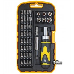 Отвертка-держатель реверсивная VOREL 64385, c насадками, 41 бита