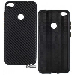 Чехол силиконовый для Huawei P8 lite 2017, Nova Lite, карбон, черный