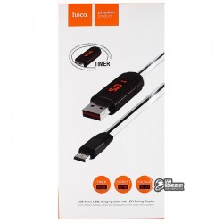 Кабель Micro-USB - USB, Hoco U29 LED displayed timing, белый