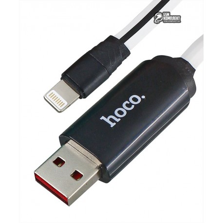 Кабель Lightning - USB, Hoco U29 LED displayed timing, белый
