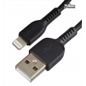 Кабель Lightning - USB, Hoco X13 Easy charged, круглий, 3 метра, білий