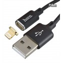 Кабель Lightning - USB, Hoco U28 Magnetic adsorption, магнітний, чорний