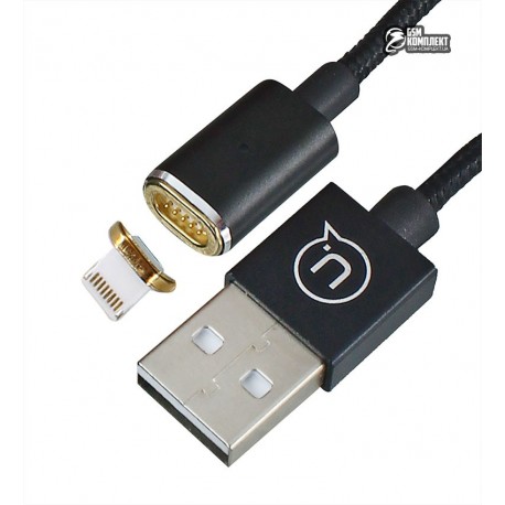 Кабель Lightning - USB, Usams US-SJ132 Lightning Magnet Cable U-Link Series Ⅲ, магнитный, черный