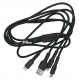 Кабель Lightning+Micro-USB+Type-C - USB, Hoco U31 Benay one pull three, черный