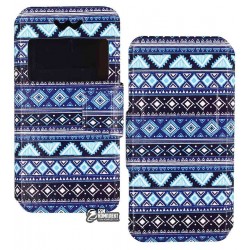 Чехол-книжка универсальная TOTO с окошком 4.0'-4.5' Blue Zigzag