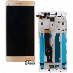Дисплей для Xiaomi Redmi Note 4X, золотистый, с сенсорным экраном, с рамкой, original (PRC), BV055FHM-N00-1909_R0.1