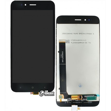 Дисплей для Xiaomi Mi A1, чорний, з сенсорним екраном