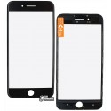 Скло дисплея для iPhone 7 Plus, з рамкою, з OCA-плівкою, чорний колір