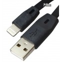 Кабель Lightning - USB, Voltex плоский, для iPhoe5 / 6/7, iPad, 1 метр, різні кольори