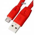 Кабель Micro-USB - USB, Remax Full Speed плаский, 2,4A, 1,5 метра, силіконовий