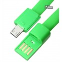 Кабель Micro-USB - USB, браслет, кольоровий, 20см