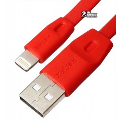 Кабель Lightning - USB, Remax Full Speed, ​​плаский силікон, 1 метр, до 2,4А