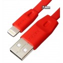 Кабель Lightning - USB, Remax Full Speed, силиконовый плоский, 1 метр, до 2,4А