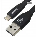 Кабель Lightning - USB, Baseus Portable Cable, короткий, 23 см, плоский, чорний