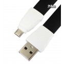 Кабель Micro-USB - USB, Remax Full Speed 2, плоский, 2,4A, 1 м