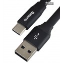 Кабель Type-C - USB, Baseus Nimble Portable 3A, 0.23m, короткий для power bank (CATMBJ-01), чорний