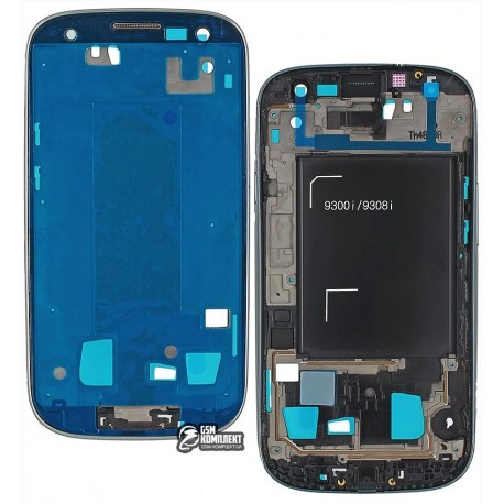 Рамка крепления дисплея для Samsung I9300i Galaxy S3 Duos, серебристая