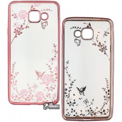 Чехол для Samsung A710 Galaxy A7 (2016), Secret Garden Swarovski, силиконовый Чехол для Samsung A710 Galaxy A7 (2016), Secret Garden Swarovski, силиконовый