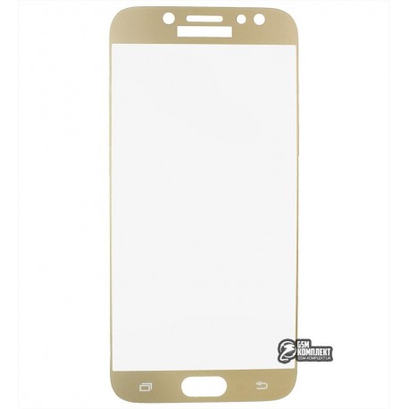 Закаленное защитное стекло для Samsung J730 Galaxy J7 (2017), 0,26 mm 9H, золотое