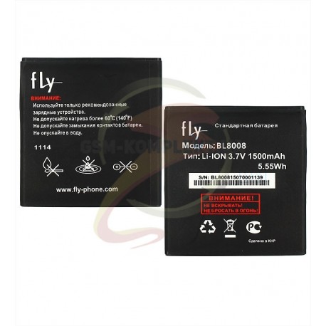 Аккумулятор (акб) BL8008 для Fly FS401, (Li-ion 3.7V 1400mAh), original, 60.01.0634