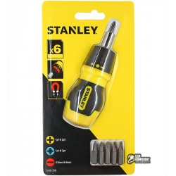 Отвертка Stanley Multibit Stubby реверсивная со сменными битами