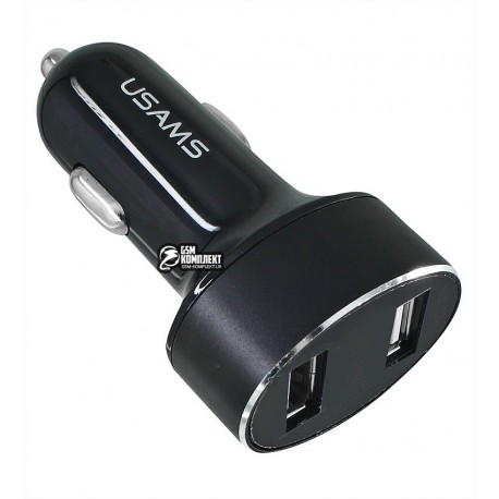 Автомобильное зарядное устройство Usams US-CC045 C1 2.1A Dual USB Digital Display