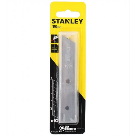 Лезвия сменные STANLEY 10 шт для канцелярского ножа 18мм