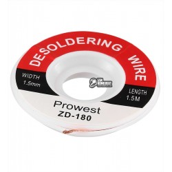 Лента-оплетка 1,5mm косичка для демонтажа ZD-180 длина 1,5м