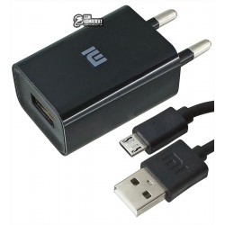 Сетевое зарядное устройство Xiaomi, 1A, 1USB, с кабелем microUSB