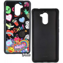 Чохол для Huawei Y7 (2017), з плаваючими блискітками, силіконовий, чорний