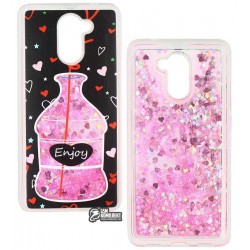 Чехол защитный для Huawei Y7 (2017), силиконовый, с плавающими блестками