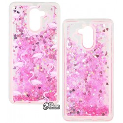 Чехол защитный для Huawei Y7 (2017), силиконовый, с плавающими блестками