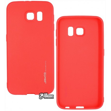Чехол защитный Smtt для Samsung G920F Galaxy S6, силиконовый, красный