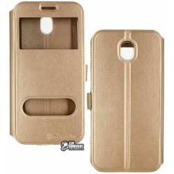 Чехол книжка для Samsung Galaxy J730 / J7 (2017) золотая