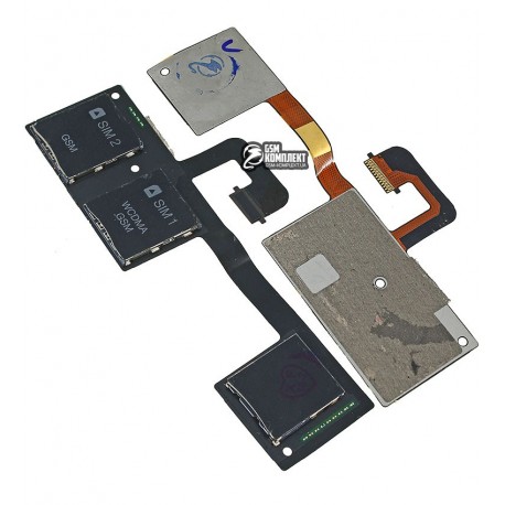 Коннектор SIM-карты для HTC One M7 Dual Sim 802w , коннектор карты памяти, со шлейфом, на две SIM-карты