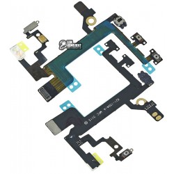 Шлейф для iPhone 5S, бокових клавіш, кнопки ввімкнення, з мікрофоном, з компонентами Шлейф для iPhone 5S, бокових клавіш, кнопки ввімкнення, з мікрофоном, з компонентами