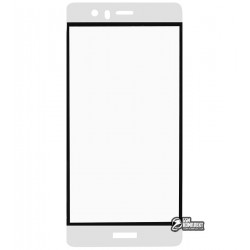 Закаленное защитное стекло для Huawei P9, 3D, 0,26 мм 9H, белое с рамкой