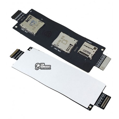 Коннектор SIM-карты для Asus ZenFone 2 (ZE550CL) карты памяти, со шлейфом, на две SIM-карты