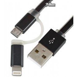 USB дата кабель LDNIO LC84 2in1, Lighning / micro-USB