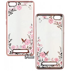 Чехол защитный Secret Garden Swarovski для Xiaomi Mi4c, силиконовый, розовый