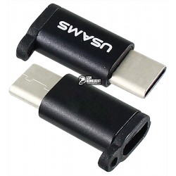 Переходник с Micro USB (male) на Type-C (female) Usams US-SJ153 с прорезью под ремешок
