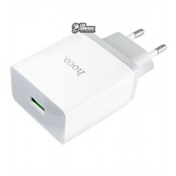 Сетевое зарядное устройство Hoco C24, 1USB, QC3.0, белое