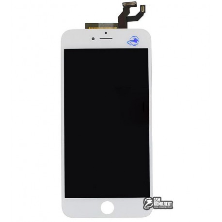 Дисплей iPhone 6S Plus, белый, с рамкой, с сенсорным экраном (дисплейный модуль), high-copy