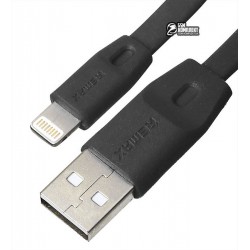 Кабель Lightning - USB, Remax Full Speed ​​плоский, 2 метра чорний