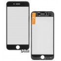 Скло дисплея для iPhone 7, з рамкою, з OCA-плівкою, чорний колір