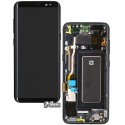 Дисплей для Samsung G950F Galaxy S8, черный, с рамкой, с сенсорным экраном (дисплейный модуль), original, midnight black, GH97-20457A