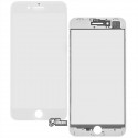 Стекло дисплея для iPhone 8 Plus, с рамкой, с OCA-пленкой, белое