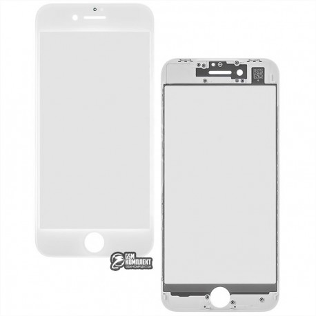 Стекло корпуса для Apple iPhone 8, с рамкой, белое